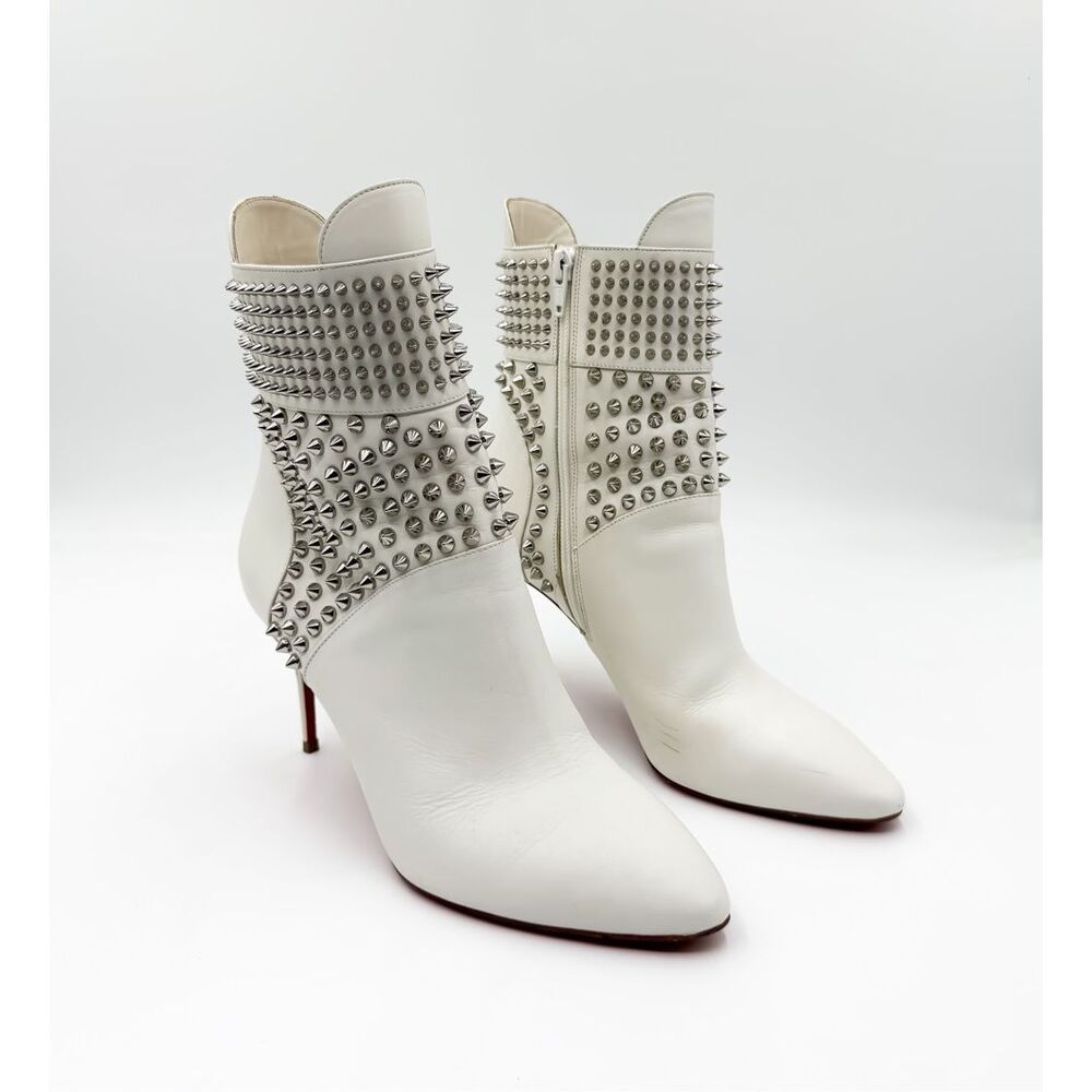 Christian Louboutin Hongroise Spike Studded Leather Ankle Boots EU 38.5 US 8.5